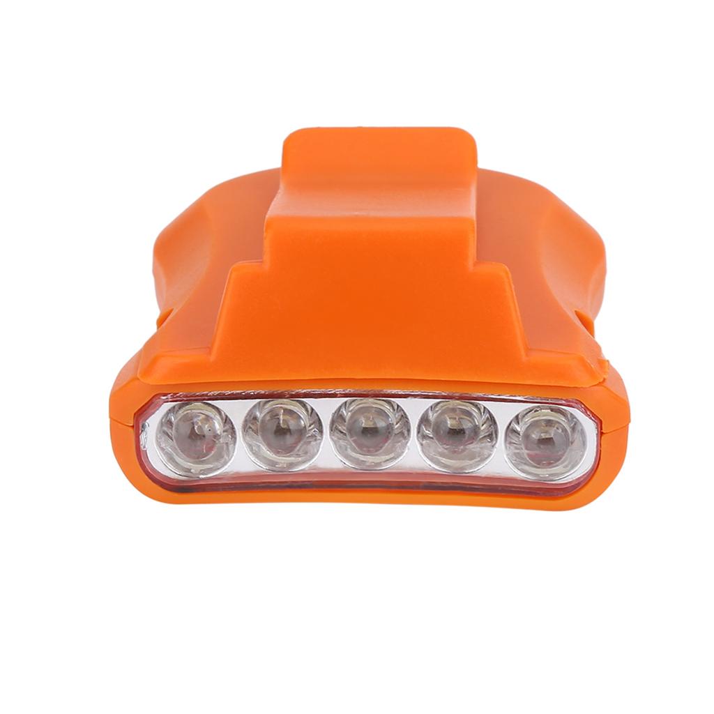 5 LED   Clip Head Lamp Light Hat HeadLamp For Outdoor Fishing Camping (Black)