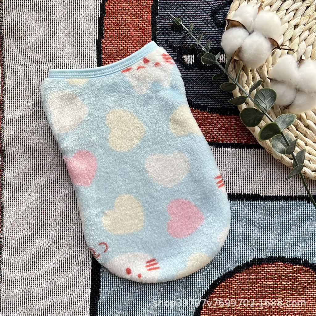 Autumn and winter new dog clothes velvet vest warm teddy small and medium dog pet supplies