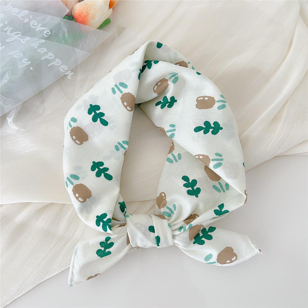 58 Cotton Linen Small Square Silk Scarf for Women - Spring/Autumn/Summer Korean Style Headband & Decorative Scarf