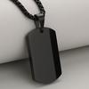 Blank Tag Men's Pendant Necklaces Stainless Steel Chain Necklace Square Pendant  For Men and Women