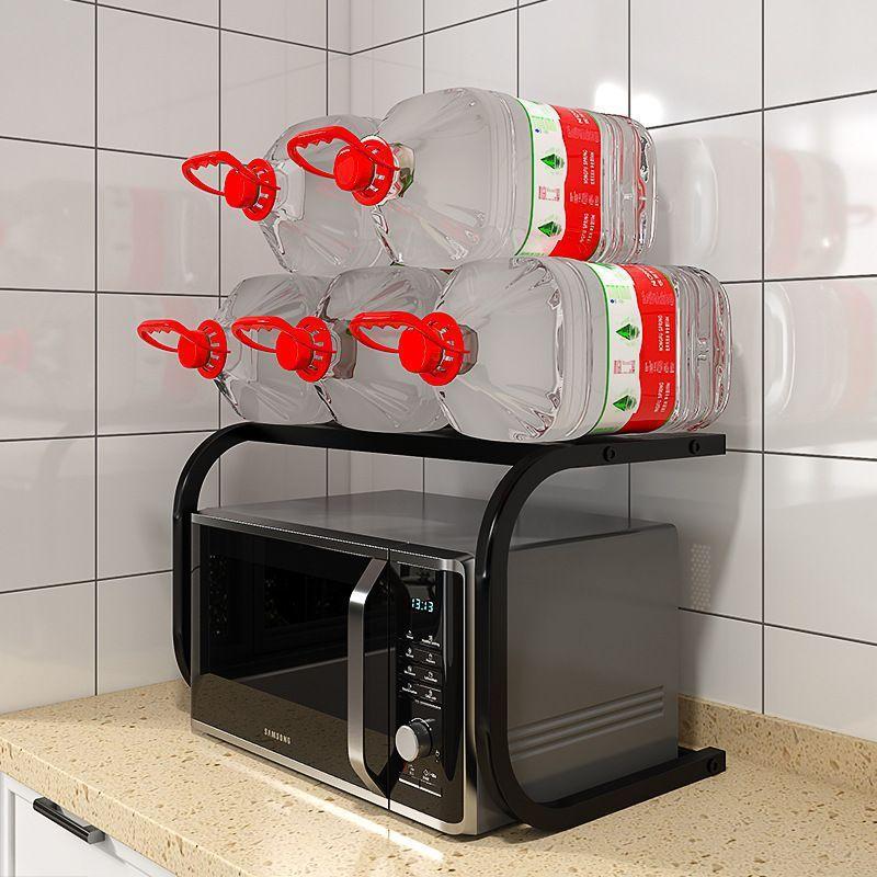Kitchen Organiser 2 Tier Carbon Steel Shelf Kitchen Table Microwave Kitchen Storage Drill-Free Cutlery Organiser Spice Rack