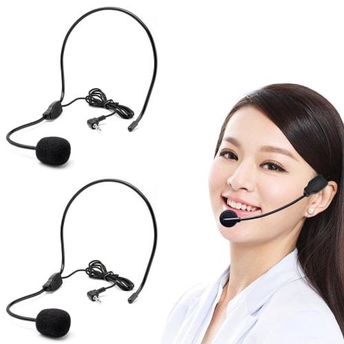 Set of 2 head microphones, clip-on microphones, wearable microphones, and head microphones for live performances, lectures, presentations, and outdoor