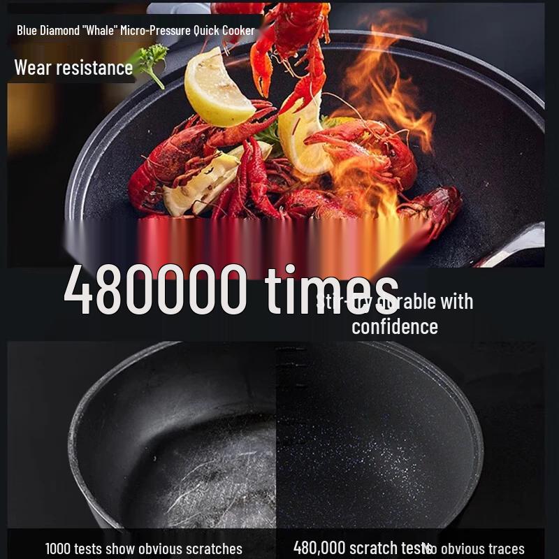 DUMIK Blue Diamond Micro-Pressure Stir-Fry Wok