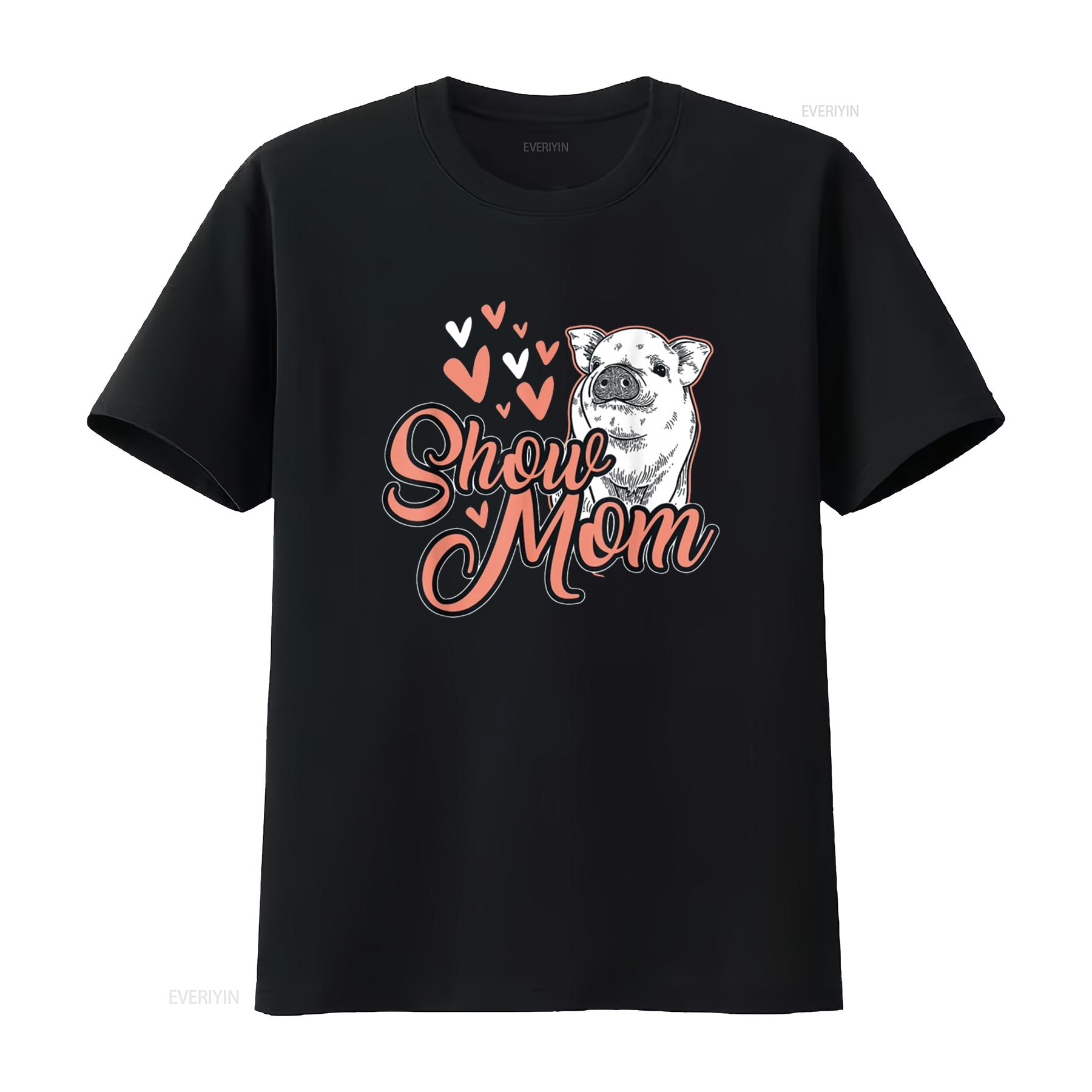 

Womens Show Mom Pig T Shirt Black Large vintage Washed streetwear homme Unisex fashion Stretched Versatile Comfortable 4XL