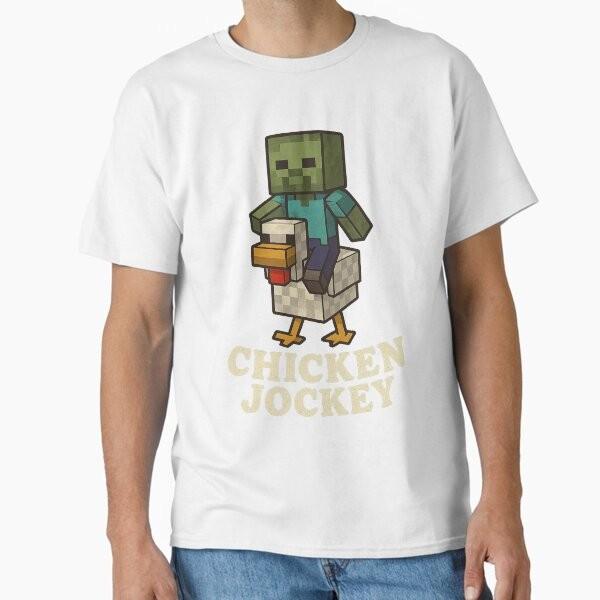 Chicken Jockey Pixel Art Funny MinecraftInspi Made In UsaAus TShirt S2xl
