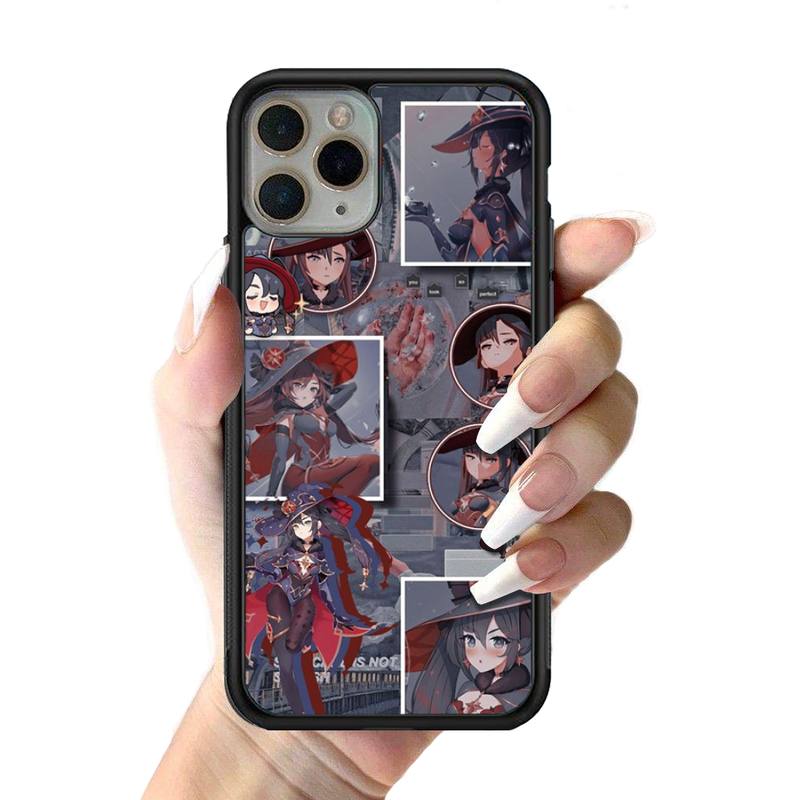 Genshin Impact Anime Phone Case Silikonové PC+TPU pouzdro pro iPhone 11 12 13 Pro Max 8 7 6 Plus X SE XR Hard Fundas