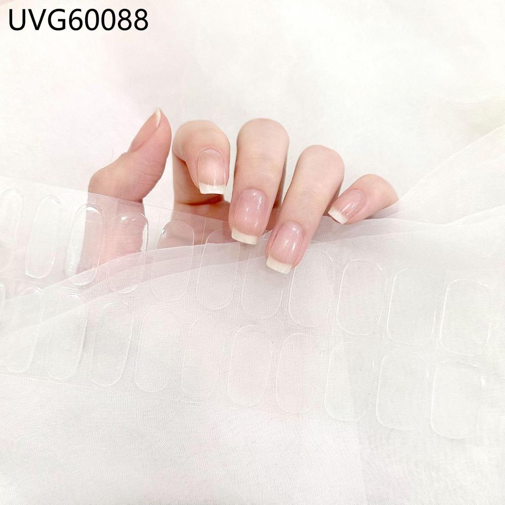 Transparent Nude UV Gel Nail Art Stickers: Semi-Cured, Semi-Baked Manicure Sheets