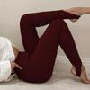 Leggings in maglia a coste beige Pantaloni basic fitness in cotone a vita alta da donna Primavera casual Nuovi leggings skinny femminili all-match