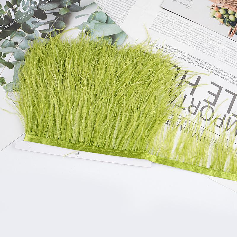 8-10Cm Ostrich Feather Wedding Dress Diy Performance Clothing Accessories Feather Tassel Including Webbing