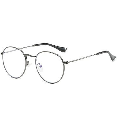 Good Plain Glasses Glasses Oval Lens Anti-Blue Unisex Simple Metal Frame Student Korean Version Literary Style