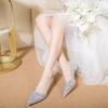 2025 Summer Classics Bling Women's High Heels Fashion Pointed Toe Slip On Thin Heels Pumps for Versatile Party Dress Wedding