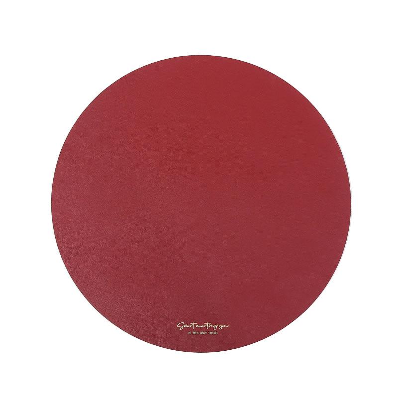 Round placemat table mat leather western food mat thermal insulation mat cloth Nordic household bowl coaster anti-scalding leather placemat