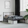 vidaXL Bed Frame with Headboard Metal Black 90x200 Cm