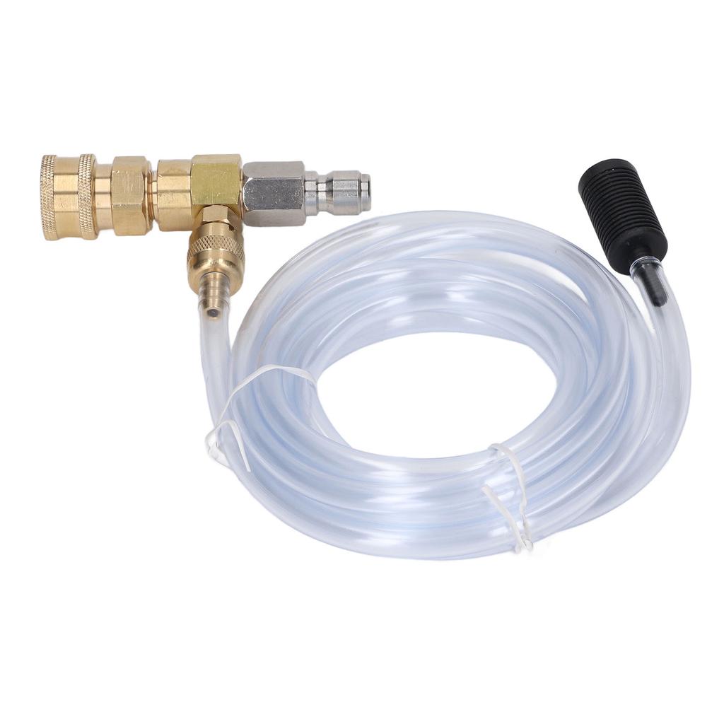 Chemical Injector Brass Stainless Adjustable Downstream Injector with 9.8ft Tube for Pressure Washer 5000PSI