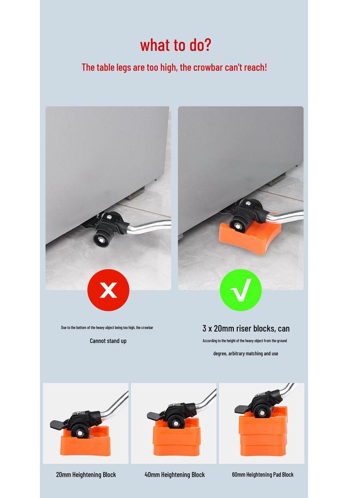 8-Piece Moving Assistant: Heavy-Duty Furniture & Bed Mover Tool Set for Easy Transport