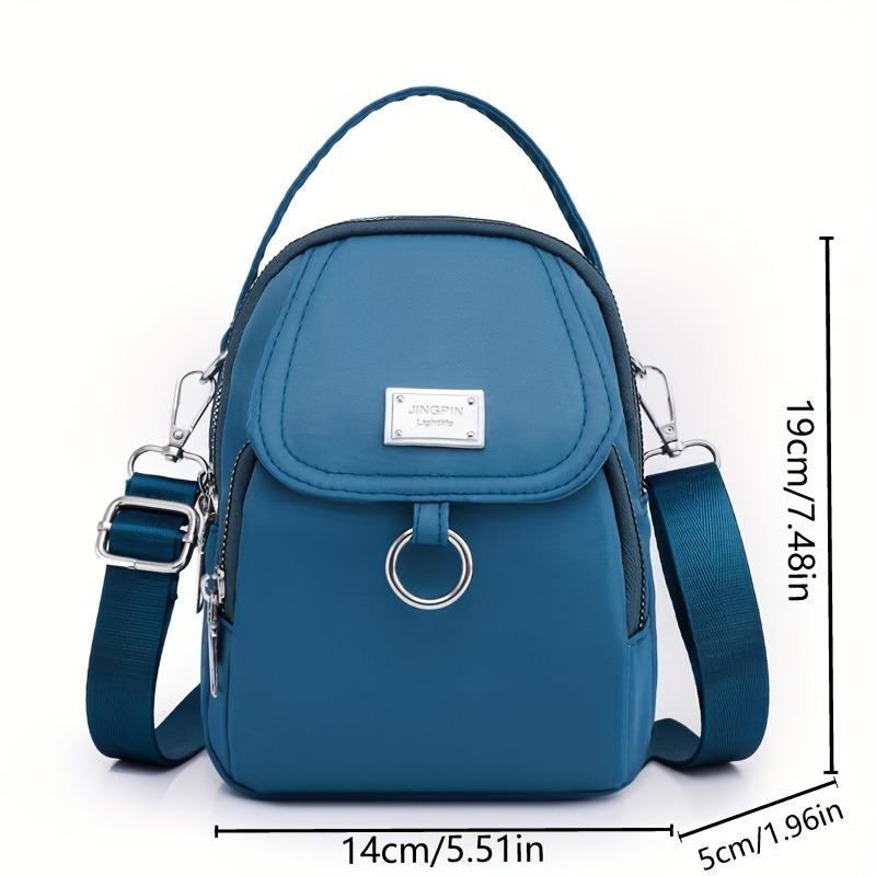 Borsa a tracolla con cerniera tinta unita, Portamonete versatile, Borsa a spalla da donna per lo shopping