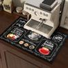 1Pcs Coffee Rubber Drying Mat With Retro Coffee Tableware For Coffee Shop Kitchen Carpet Tableware Durable Diatom Mud Table Mat Pet Coffeeware Mat