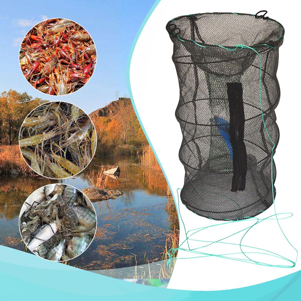 Fishing Dredge Net Portable Fishing Landing Dip Net Crab Crayfish Lobster Catcher Pot Trap 25x30/25X45CM Outdoor Fishing Net