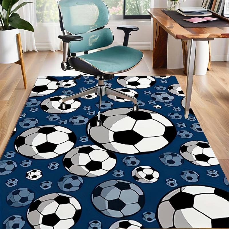 Crystal Velvet Football Printed Area Rug for Bedroom, Living Room, And Home Decoration. Non-Slip Mat Suitable for Bedside And Office Chair