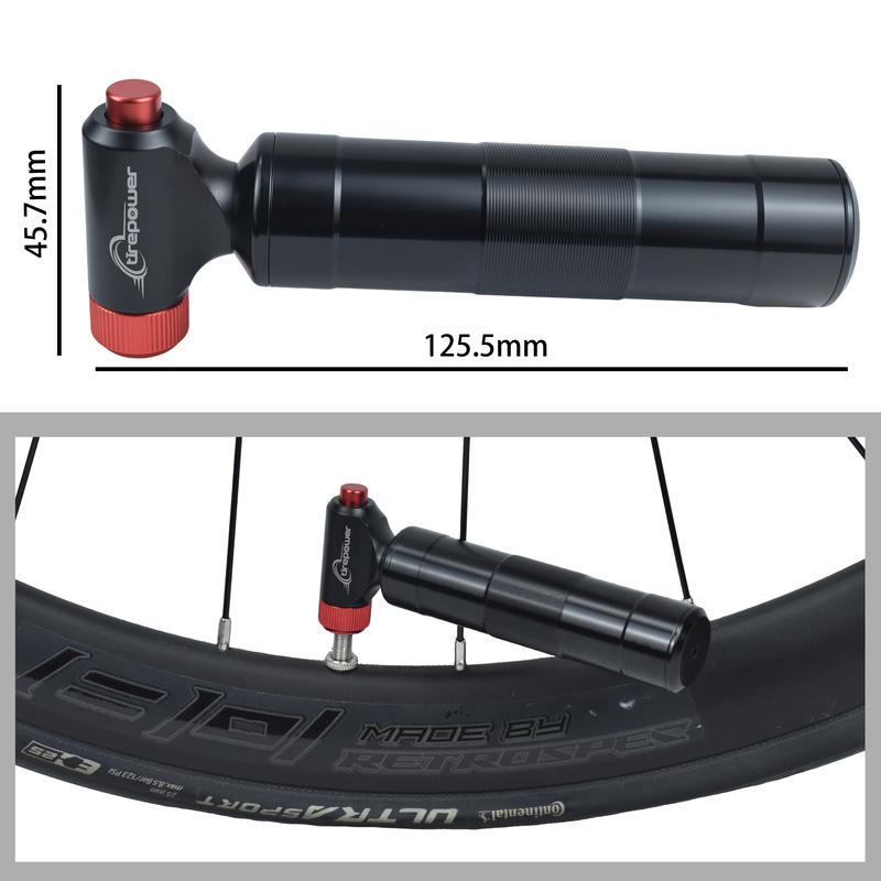 CO2 Inflator with Cartridge Storage Canister Quick Easy Safe for Presta Schrader Bicycle Tire Pump for Road and Mountain Bikes