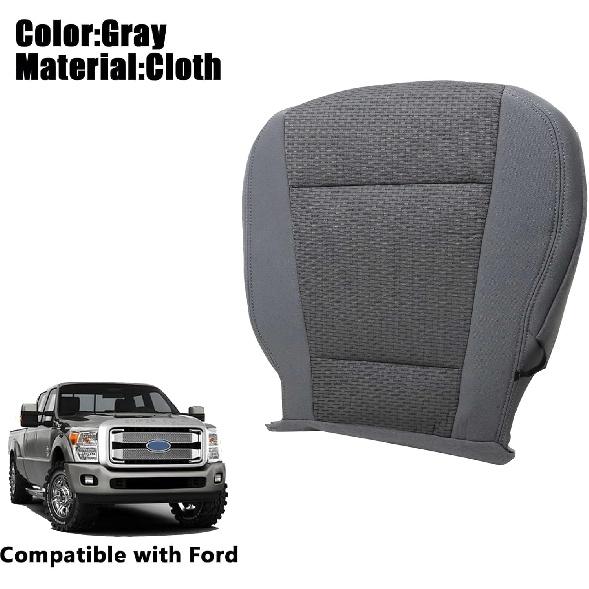 Gray Front Driver Side Bottom Replacement Cloth Seat Covers Compatible with Ford F250 F350 F450 F550 2017 2018 2019 2020 2021
