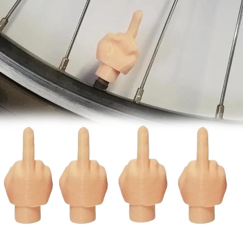 Motorcycle Car Tire Valve Cap Personality Decor Middle Finger Styling Dustproof Waterproof Valve Caps Cover Tyre Valves Stem Cap