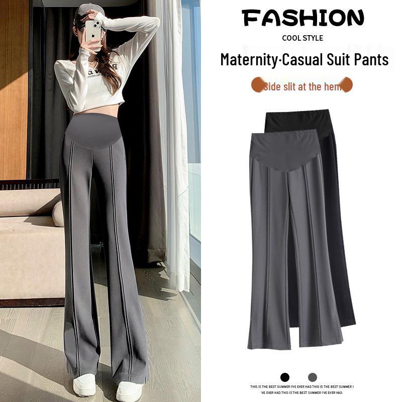 Maternity Flare Slit Pants - Spring Slimming Suit L