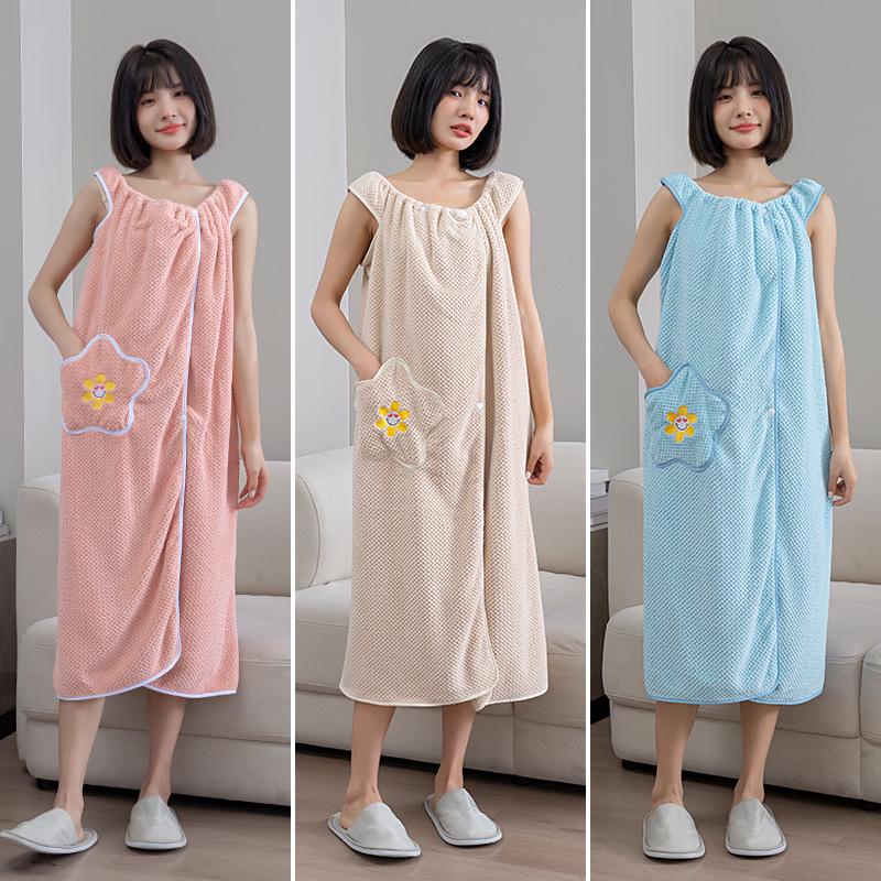 2023 Royal-Style Coral Fleece Bath Skirt: Absorbent, Non-Shedding, Soft, and Fashionable.