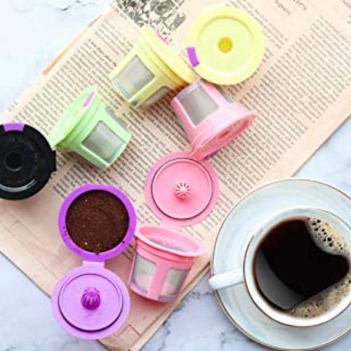 [i Cafilas][JDK01] 9PCS Week Reusable Cup Accessories for Keurig Filter K Mini Plus K Pods 2.0 and 1.0 Brewer,Support Dishwasher Pods Colorful