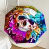 1pc Colorful Skull Flowers Butterfly Artwork Umbrella with Plastic Handle,Suitable for All Seasons Home Travel Outdoor UmbrellaDD1757