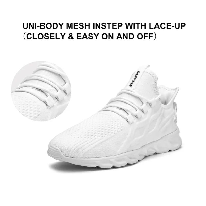 

мода Fujeak повседневные удобные мягкие туфли на плоской подошве модная мужская обувь большого размера 46 легкая обувь дышащие нескользящие кроссовки для бега 46 белый