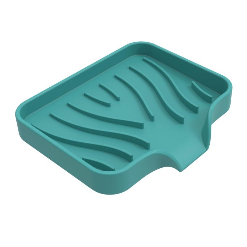 1pcs Silicone Drain Soap Box Kitchen Bathroom Anti-slip Sink Tray Creative Washing Table Soap Tray Free Punch Drain Rack