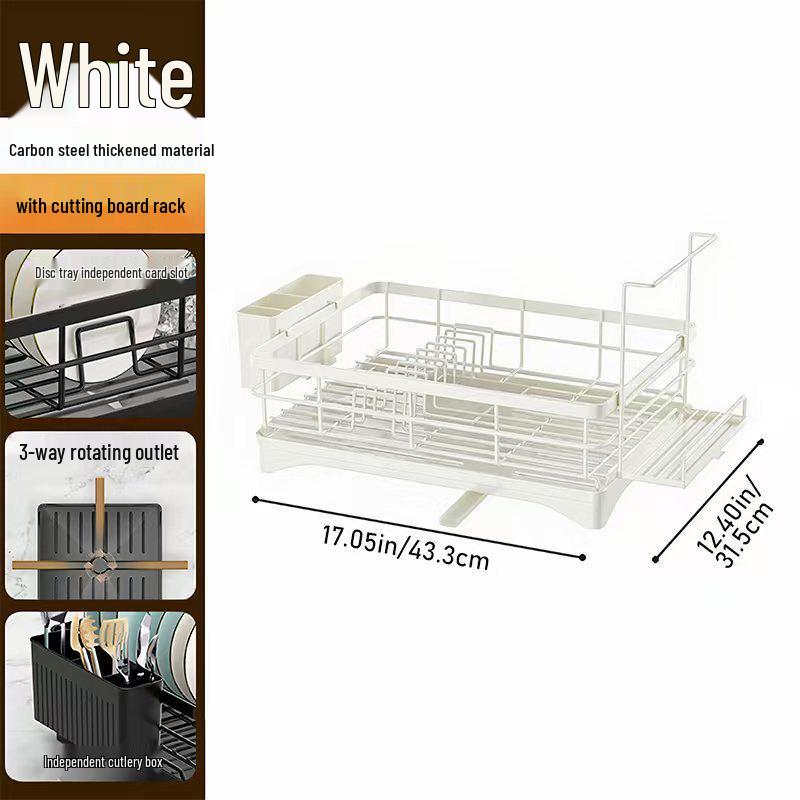 Verbessertes Multifunktionales Küchengeschirrabtropfgestell für Spüle oder Arbeitsplatte