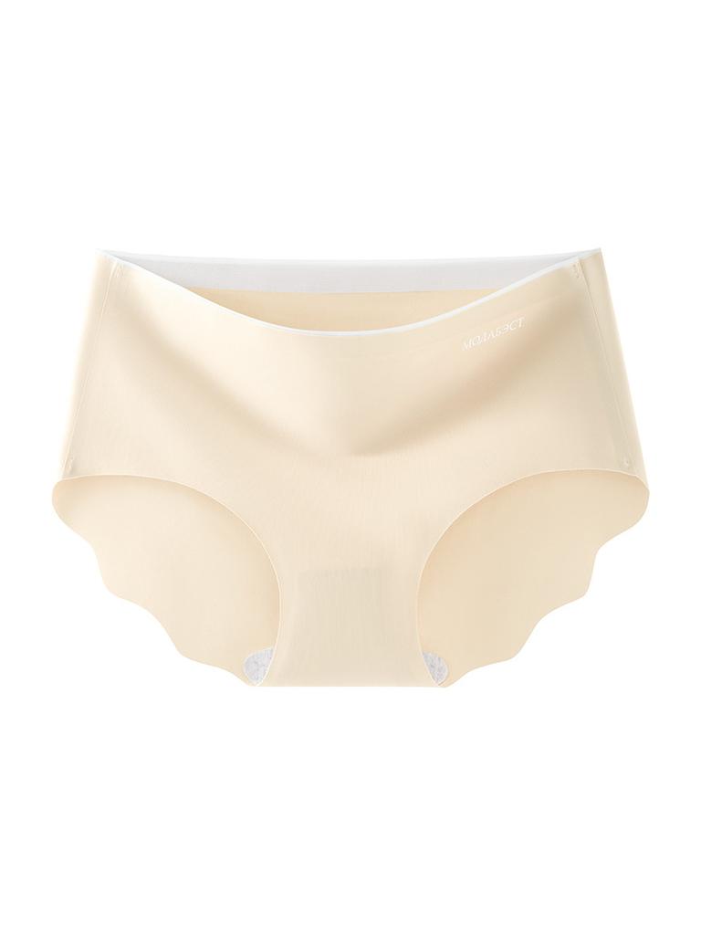 Seamless Women's Underwear Ice Silk Summer Thin One Piece Mid Waist Lifting Buttocks Antibacterial Breathable Sports Fitness