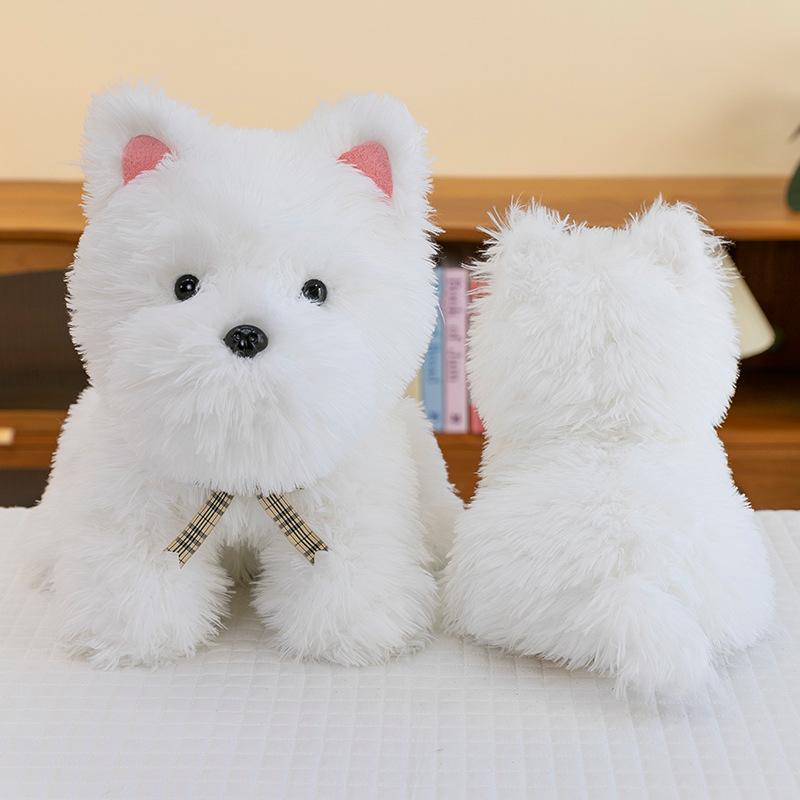 Bow Tie West Highland Plush Toy Children's Dog Dog Doll Scratching Machine Doll Home Decoration