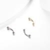 Faux Lip Ring Fake Labret Piercing Curved Eyebrow Nail Zirconia Lip Clip Non-piercing Lip Clip Cuff