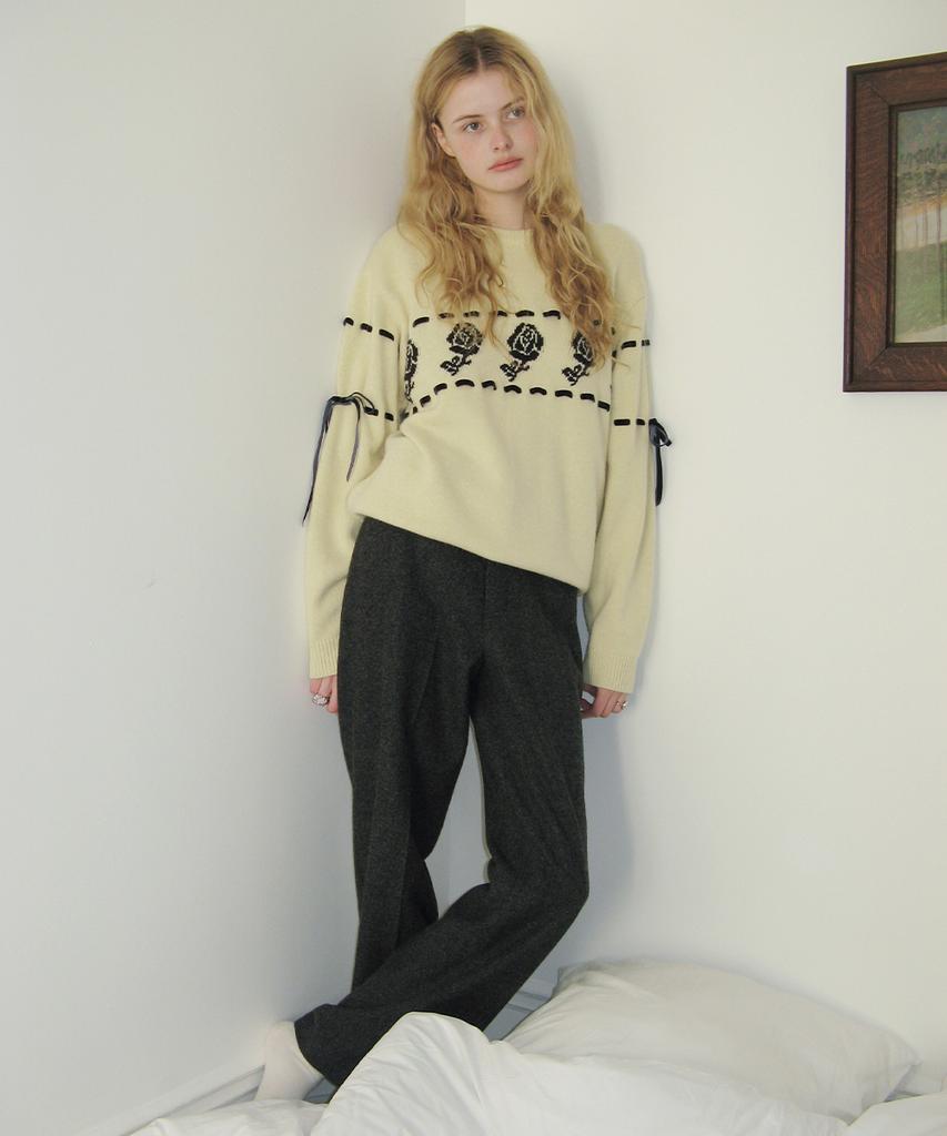 SINOON Sn Wool Blend Straight Pants (Charcoal)