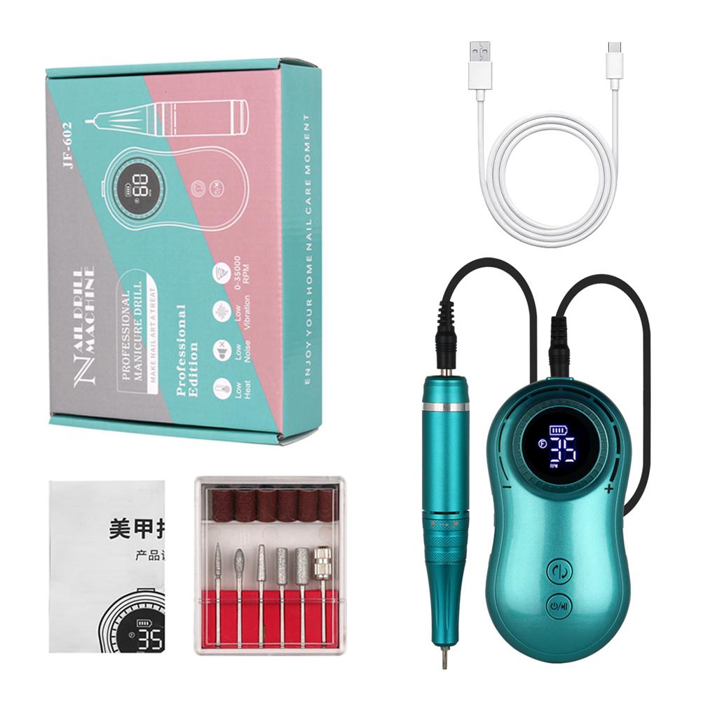 Rechargable 35000RPM Nail Manicure Machine Electric Nail Art Drill Electric Nail File Polishing Pen DIY Home Use Beauty Device