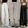 Women's Summer Ice Silk Ink Painting Wide-Leg High-Waisted Floor-Length Pants
