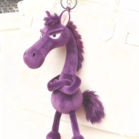 Plush Horse Bag Charm 2026 Year of The Horse Keychain Car Rearview Mirror Pendant Soft Pony Doll for Good Luck