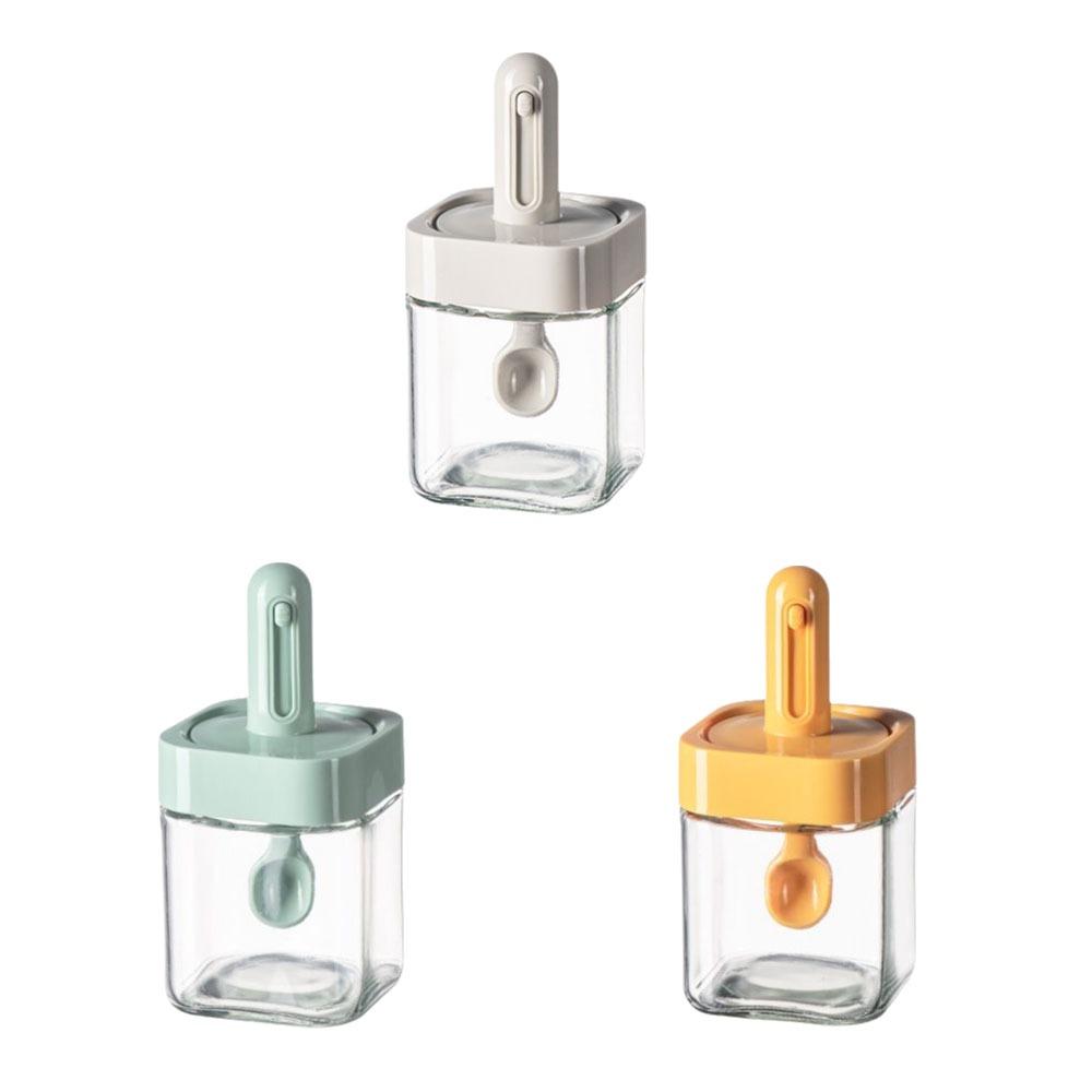 3Pcs Leakproof Glass Seasoning Bottle Moisture-Proof Spice Jar Portable Salt Container  for Home