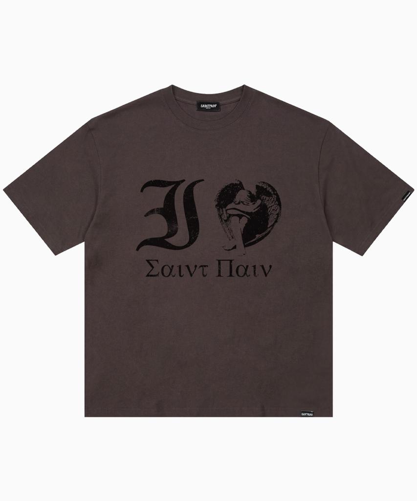 SAINTPAIN Sp I Love Saint Short Sleeve T-Shirt Brown