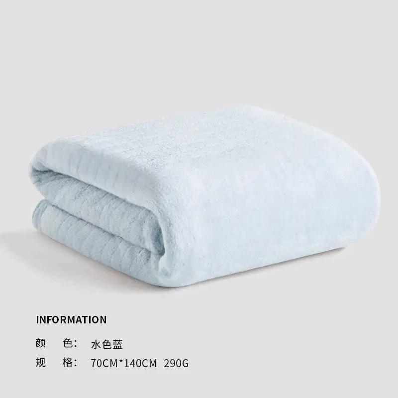 

Towel coral fleece adult enlarged thickened bath towel air conditioner blanket absorbent couple 70*140 аква голубой