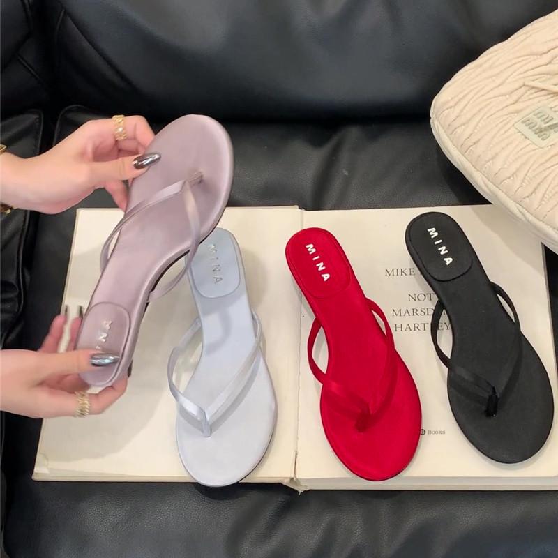 Fashion Bailamos 2025 Summer New Brand Women Slipper Fashion Narrow Band Ladies Casual Slides Outdoor Dress Flat Heel Vacation Sandal