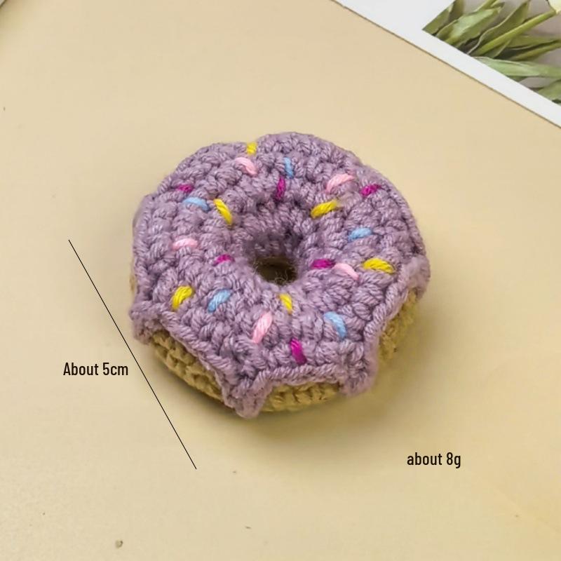 Creative Handmade Crochet Donut Keychain Pendant for Kids