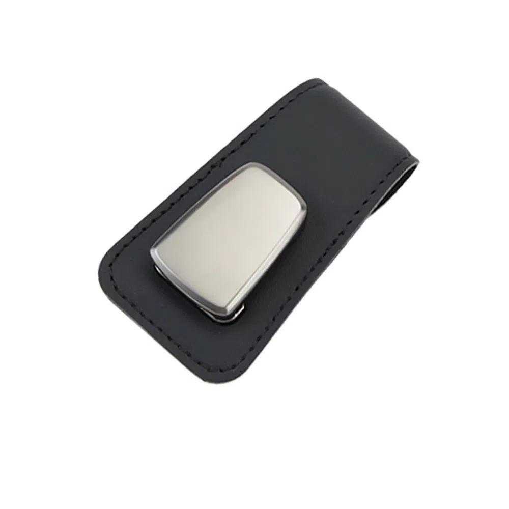 Multifunction Eyeglasses Clip PU Leather Solid Color Card Case Portable Sun Visor Sunglasses Holder Auto Interior Accessories