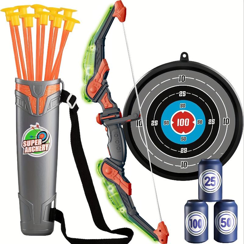 Bow Kids And Arrow Set Arrows Arget Quiver Archery Bow Practice Light Up Archery Toys Set For Outdoor Shooting Pratice