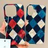 Husă de telefon coreeană cu model în carouri împletite pentru iphone 17 Air 16 15 14 13 11 12 Pro Max 7 8 Plus X XS XR SE 2022 2020 16e Capac TPU