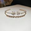 Zircon Bow Cuff Bracelet for Women Korea Luxury High-grade Charm Bracelet Fashion Personality Wedding Dainty Accessories