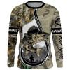 Long Sleeve Fishing T-shirt with Bass Fish Print, Ideal for Outdoor Fishing Activities